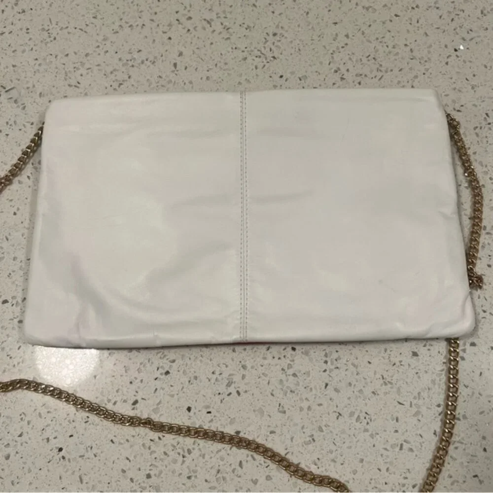 VINTAGE 90s Leather Colorblock Crossbody Bag or Clutch wTWO Detachable Straps - Picture 8 of 10